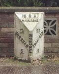 Old Milepost by the A1122, High Street,... © Milestone Society... Milepost by the A1122, High Street,... &copy; Milestone Society