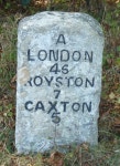 Old Milestone by the A1198, north of... © MW Hallett... and Ireland Old Milestone by the A1198, north of... &copy; MW Hallett