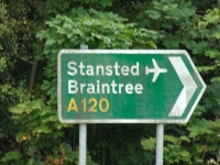 Roadsign on the A120 Coggeshall Road © Geographer :: Geograph... and Ireland Roadsign on the A120 Coggeshall Road &copy; Geographer