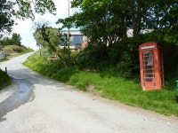 K6 phone box at the track junction © Richard Law :: Geograph Britain and Ireland K6 phone box at the track junction... 