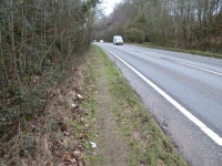 Path beside the A49 road north of Lee... © Jeremy Bolwell :: Geograph Britain and Ireland Path beside the A49 road north of Lee.... 