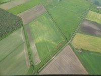 Crop mark on field west of Byton: aerial... © Simon Tomson cc-by-sa/2.0 :: Geograph Britain and Ireland Crop mark on field west... 