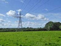 Power line near Allens Farm © Robin Webster :: Geograph Britain and Ireland Power line near Allens Farm &copy; Robin Webster