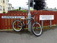 Bike secured to post, Clements Villas,... © Kenneth Allen :: Geograph Britain and Ireland Bike secured to post, Clements Villas... 