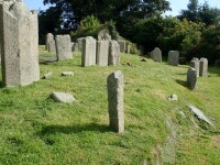 Ancient headstones in the monastic... © Eric Jones :: Geograph Britain and Ireland Ancient headstones in the monastic...... 