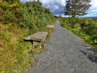 Stone seats at a view point on the... © Eric Jones cc-by-sa/2.0 :: Geograph Britain and Ireland Stone seats at a view point on... 