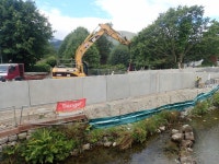 Erecting wall facing concrete slabs at... © Eric Jones :: Geograph Britain and Ireland Erecting wall facing concrete slabs at...... 