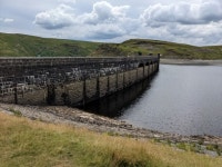 The 'tide line' shows on the dam © David Medcalf :: Geograph Britain and Ireland The 'tide line' shows on the dam © David...