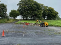 Preliminary site works along Hospital... © Kenneth Allen cc-by-sa/2.0 :: Geograph Britain and Ireland Preliminary site works... 