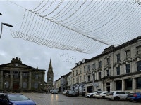 Overhead festive lighting, High Street,... © Kenneth Allen cc-by-sa/2.0 :: Geograph Britain and Ireland Overhead festive... 