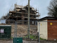 Construction site along Hospital Road,... © Kenneth Allen :: Geograph Britain and Ireland Construction site along Hospital Road... 