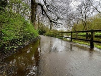Water lying along the Highway to Health... © Kenneth Allen cc-by-sa/2.0 :: Geograph Britain and Ireland Water lying along the... 