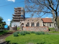 Repairs to the tower of St Mary the... © Bikeboy :: Geograph Britain and Ireland Repairs to the tower of St Mary the...... 