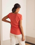 Red J0843-RED | 트렌비 보덴-리퍼브 보덴 탑 브이넥 레드... Ruched V-Neck Top - Cherry Red J0843-RED | 트렌비 | www.trenbe.com