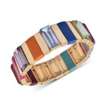 아이앤씨인터내셔널컨셉트-스톤 스트래치 링크 Gold-Tone Multicolor Stone & Link Stretch Bracelet, Created for Macys 12595330... 