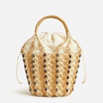 제이크루-바스켓 가방 스트로 Sedona beaded basket bag in straw BI758 BEADED CARAMEL OLIVE MU | 트렌비 제이크루-바스켓... 
