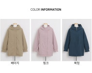 J2741 프릴 지퍼 반후드 코트 중년여성의류 J2741 프릴 지퍼 반후드 코트 중년여성의류 - 브리치