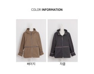 J2849 테이프 반후드 점퍼 엄마옷 중년여성의류 J2849 테이프 반후드 점퍼 엄마옷 중년여성의류 - 브리치