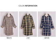 J2982 체크 롤업 반후드 코트 엄마옷 중년여성의류 J2982 체크 롤업 반후드 코트 엄마옷 중년여성의류 - 브리치