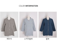 J3004 헨리넥 롤업 점퍼 엄마옷 중년여성의류 J3004 헨리넥 롤업 점퍼 엄마옷 중년여성의류 - 브리치