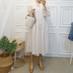 빅사이즈 풍성셔링 유니크 트임브이 롱원피스 2color 빅사이즈 풍성셔링 유니크 트임브이 롱원피스 2color - 브리치