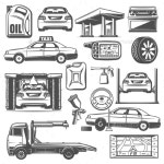 Repair and Service Car Maintenance Icons Vector by VectorTradition Repair and Service Car Maintenance Icons Vector