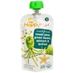 (Happy Baby), 유기농 베이비 푸드, 홈스타일 밀, 스위트 피, 그린 빈스, 시금치 & 퀴노아, 3.5 oz (99 g) - iHerb.com Nurture Inc....