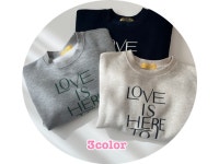 로즈핑크 꾸안꾸 영문 러브스테이 로고 기모 크롭 맨투맨 3color