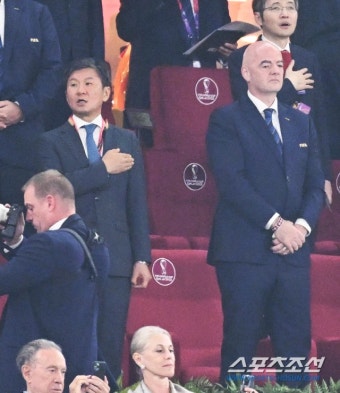 [포토] 정몽규 회장 'FIFA 인판티노 회장과 함께 경기 관전'