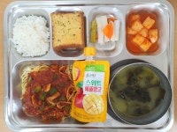오늘의 식단<급식소식<열린학교<산남중학교 산남중학교