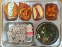 오늘의 식단<급식소식<열린학교<산남중학교 산남중학교