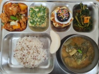 오늘의 식단<급식소식<열린학교<산남중학교 산남중학교