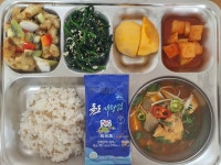 오늘의 식단<급식소식<열린학교<산남중학교 산남중학교