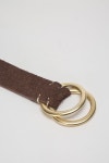 LOT 6044 SUEDE W RING BELT DARK BROWN - 스컬프스토어 LOT 6044 SUEDE W RING BELT DARK BROWN