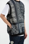 (23SS) 30/-SWT KNIT BANDANNA BIG VEST BLACK - 스컬프스토어 (23SS) 30/-SWT KNIT BANDANNA BIG VEST BLACK