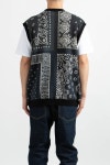 (23SS) 30/-SWT KNIT BANDANNA BIG VEST BLACK - 스컬프스토어 (23SS) 30/-SWT KNIT BANDANNA BIG VEST BLACK