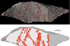 Drawing on a piece of silcrete found in Blombos Cave predates previous human-made drawings by at least 30,000 years