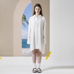 [무아르모아]Layered Tencel Shirt Dress-Ivory - 주식회사 서울쇼룸 [무아르모아]Layered Tencel Shirt Dress-Ivory
