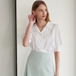 [에프코코로미즈] romantic open collar blouse WH - 주식회사 패션지오 [에프코코로미즈] romantic open collar blouse WH