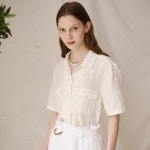 [그리니스트] Linen Pocket Shirt (White) - 주식회사 서울쇼룸 [그리니스트] Linen Pocket Shirt (White)