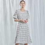 [와이제이] LIGHT TWEED CHECK ONE PIECE_IVORY - 주식회사 패션지오 [와이제이] LIGHT TWEED CHECK ONE PIECE_IVORY