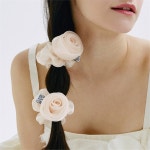 [하스] HSU007 Organza rose scrunchie - 주식회사 패션지오 [하스] HSU007 Organza rose scrunchie