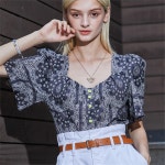 [와이제이] BANDANA PATTERN BUSTIER BLOUSE - 주식회사 패션지오 [와이제이] BANDANA PATTERN BUSTIER BLOUSE
