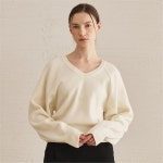 [누브] Cashmere V-Neck Knit - Ivory - 주식회사 패션지오 [누브] Cashmere V-Neck  Knit - Ivory