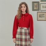 [일루스트리스일루전] RED FRILL WOOL BLOUSE - 주식회사 패션지오 [일루스트리스일루전] RED FRILL WOOL BLOUSE