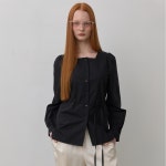 [320쇼룸] 리브 허리 벨트 블라우스_블랙 - 주식회사 패션지오 [320쇼룸] 리브 허리 벨트 블라우스_블랙