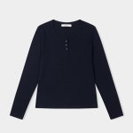 [데이바이데이] Soft Slim Button T-shirt_NAVY - 주식회사 패션지오 [데이바이데이] Soft Slim Button T-shirt_NAVY