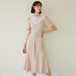 [에프코코로미즈] lace check mermaid dress PK - 주식회사 서울쇼룸 [에프코코로미즈] lace check mermaid dress PK