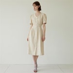 [에프코코로미즈] V neck linen daily dress BE - 주식회사 서울쇼룸 [에프코코로미즈] V neck linen daily dress BE