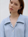 [이제이노리] Blue Pleated Matisse Blouse II - 주식회사 서울쇼룸 [이제이노리] Blue Pleated Matisse Blouse II